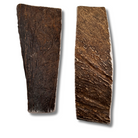 2 large moose paddle antler chews on a white background