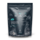 Back side of blue bison bite treat bag showing nutritional information