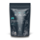 Back side of blue bison treat bag showing nutritional information