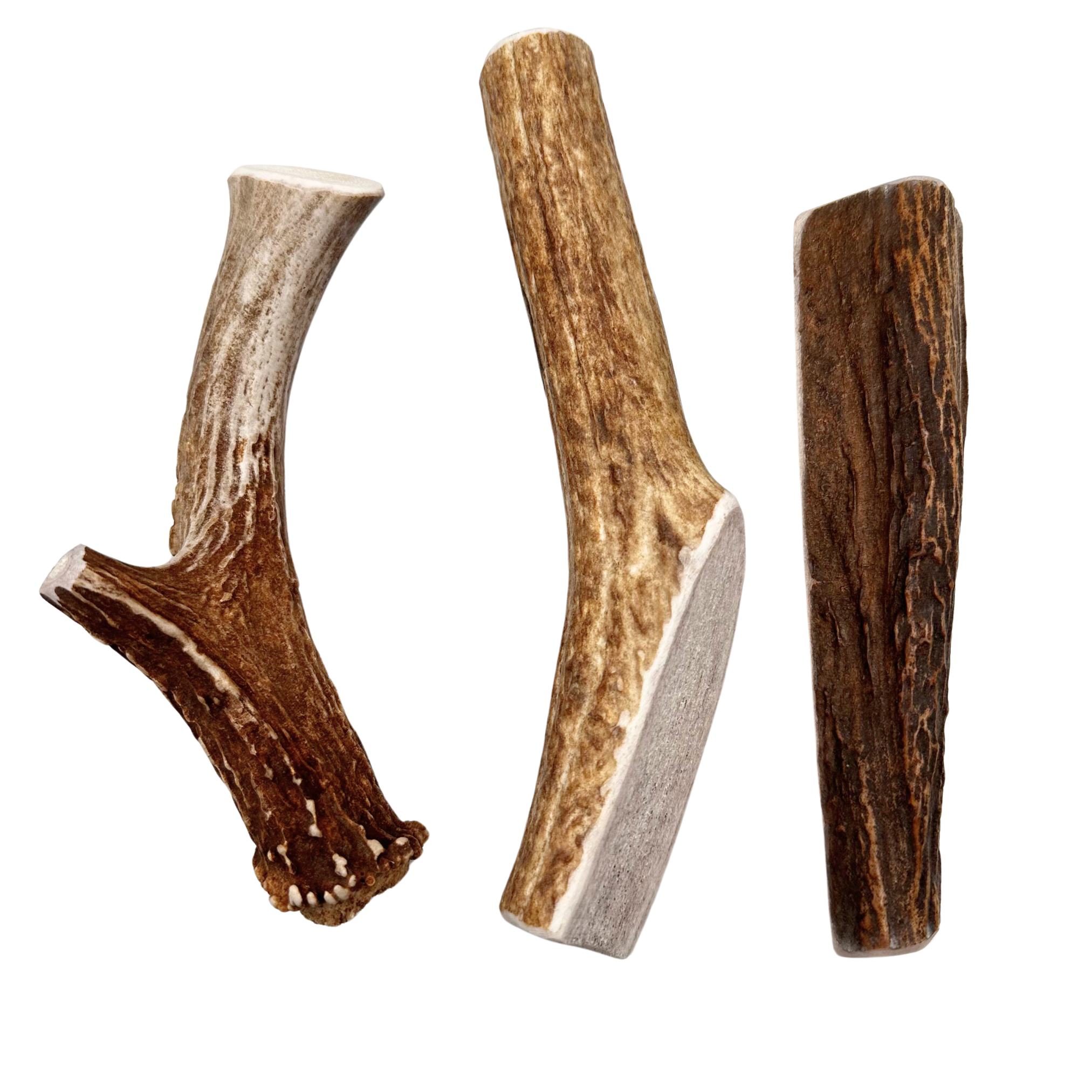 3 natural antler chews for dogs